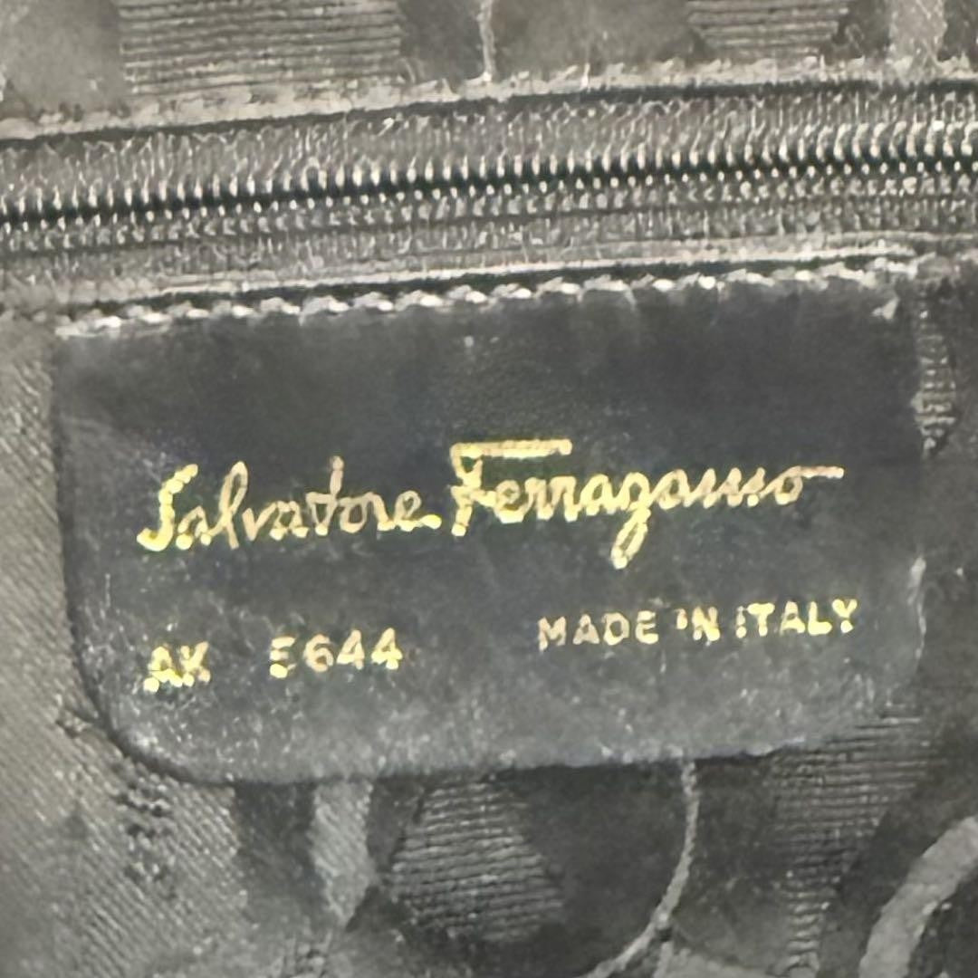 Salvatore Ferragamo Hand Bag Tote Purse Gancini Leather Camel Authentic