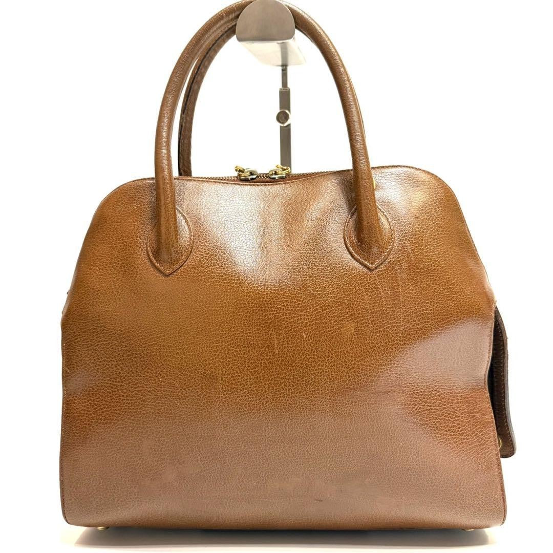 Salvatore Ferragamo Hand Bag Tote Purse Gancini Leather Camel Authentic