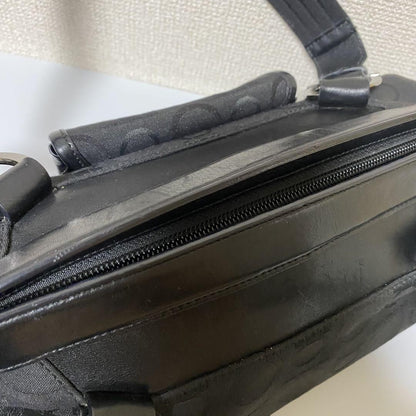 Salvatore Ferragamo Hand Bag Tote Purse Mini Boston Gancini Leather Canvas Black