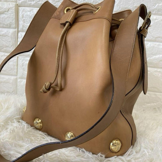 Salvatore Ferragamo Shoulder Bag Purse Leather Camel Light Brown Authentic