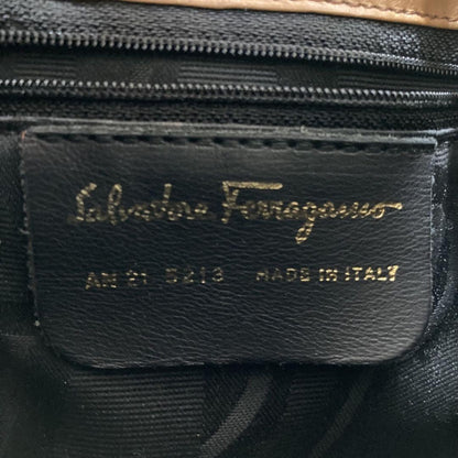 Salvatore Ferragamo Shoulder Bag Purse Leather Camel Light Brown Authentic