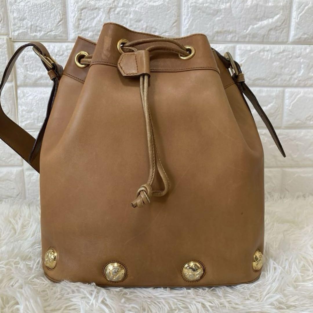 Salvatore Ferragamo Shoulder Bag Purse Leather Camel Light Brown Authentic