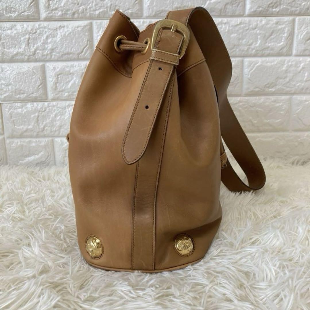 Salvatore Ferragamo Shoulder Bag Purse Leather Camel Light Brown Authentic