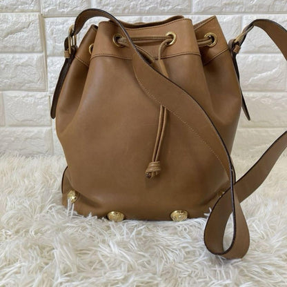 Salvatore Ferragamo Shoulder Bag Purse Leather Camel Light Brown Authentic