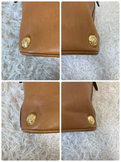 Salvatore Ferragamo Shoulder Bag Purse Leather Camel Light Brown Authentic