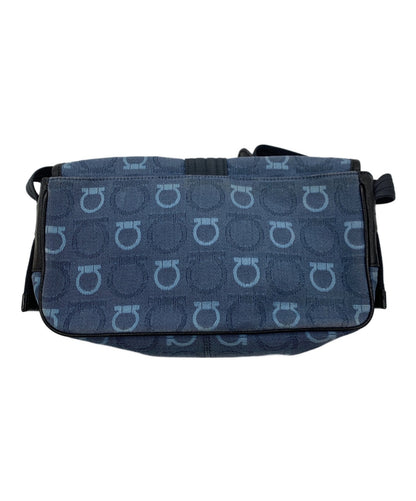 Salvatore Ferragamo Shoulder Bag Purse Gancini Blue Authentic