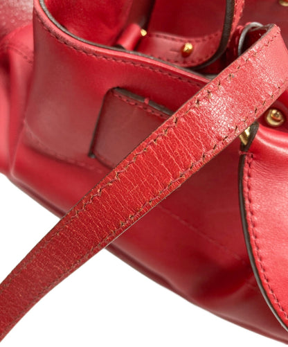 Salvatore Ferragamo Hand Shoulder Bag Tote Purse 2way Gancini Red Authentic
