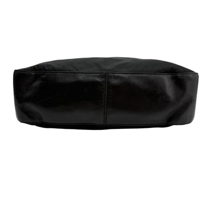 PRADA Shoulder Bag Purse Plastic Chain Nylon Leather Black Authentic