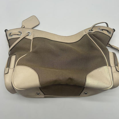 PRADA Shoulder Bag Purse Canapa Canvas Leather Authentic