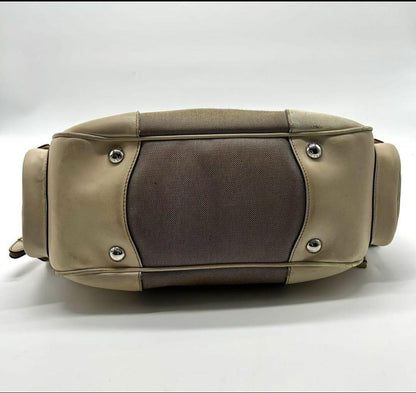 PRADA Shoulder Bag Purse Canapa Canvas Leather Authentic
