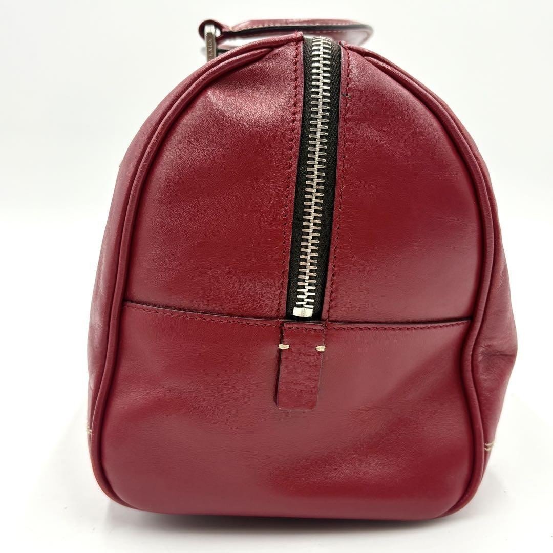 PRADA Hand Bag Tote Purse Mini Boston Bag 2way Leather Red Authentic
