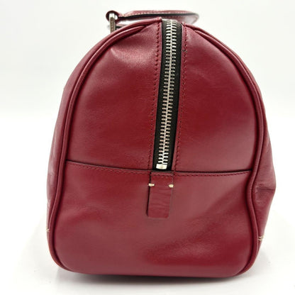 PRADA Hand Bag Tote Purse Mini Boston Bag 2way Leather Red Authentic