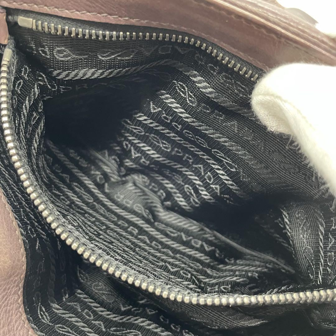 PRADA Hand Bag Tote Purse Logo Nylon Leather SANDALO Authentic