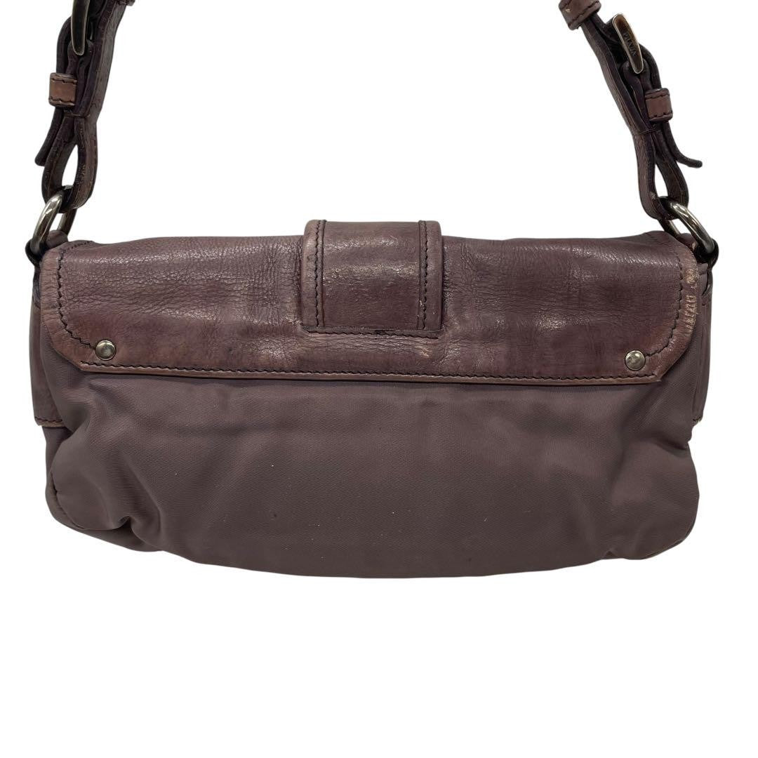 PRADA Hand Bag Tote Purse Logo Nylon Leather SANDALO Authentic