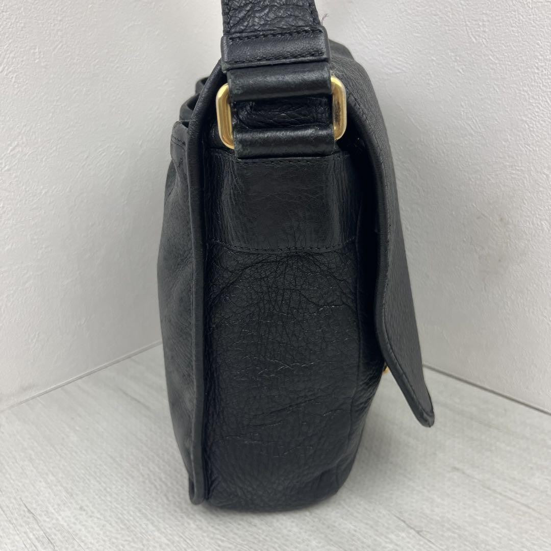 PRADA Shoulder Bag Purse Leather Black Authentic