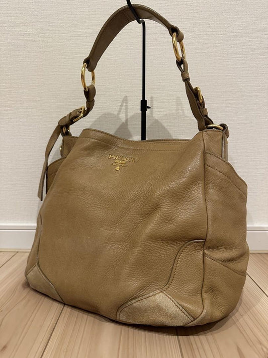 PRADA Hand Shoulder Bag Tote Purse Leather Authentic