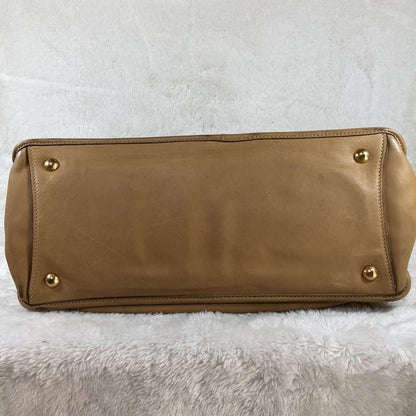 PRADA PRADA Hand Bag Tote Purse Boston Bag Leather Brown Authentic