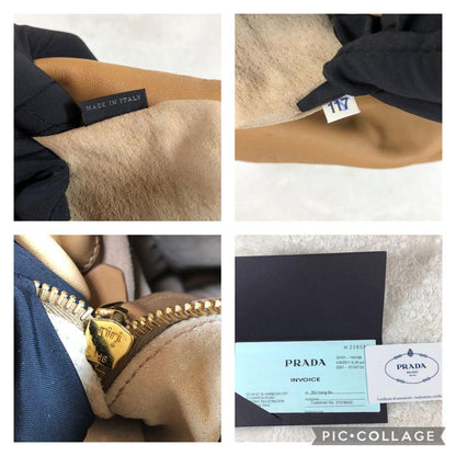 PRADA PRADA Hand Bag Tote Purse Boston Bag Leather Brown Authentic