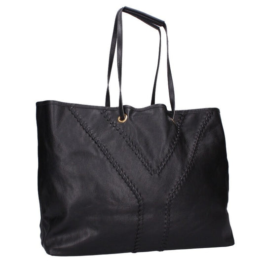 Saint Laurent Hand Bag Tote Purse Y Line Black Brown Authentic