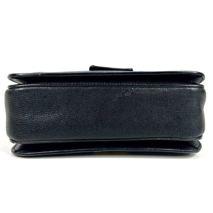 MIU MIU Hand Shoulder Bag Tote Purse 2way Logo Leather Black Authentic