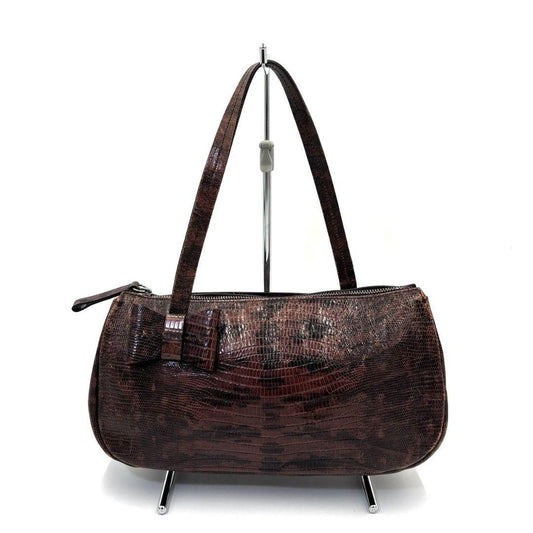MIU MIU Hand Shoulder Bag Tote Purse Leather Bordeaux Authentic