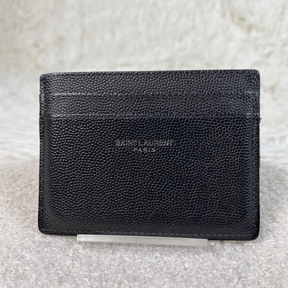 Saint Laurent Card Case Holder Wallet Compact Purse Logo Black Authentic