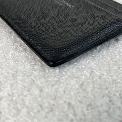 Saint Laurent Card Case Holder Wallet Compact Purse Logo Black Authentic