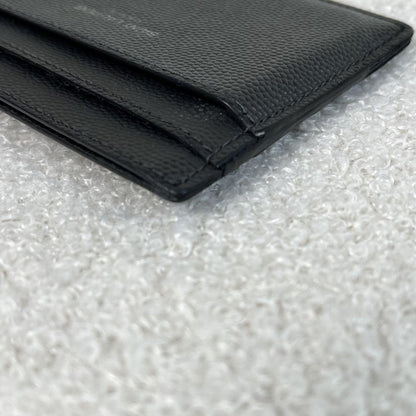 Saint Laurent Card Case Holder Wallet Compact Purse Logo Black Authentic