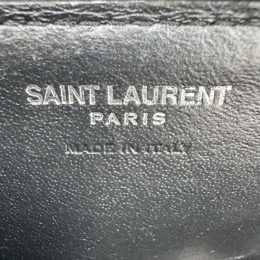 Saint Laurent Coin Case Card Holder Wallet Purse Compact YSL Cassandra Black