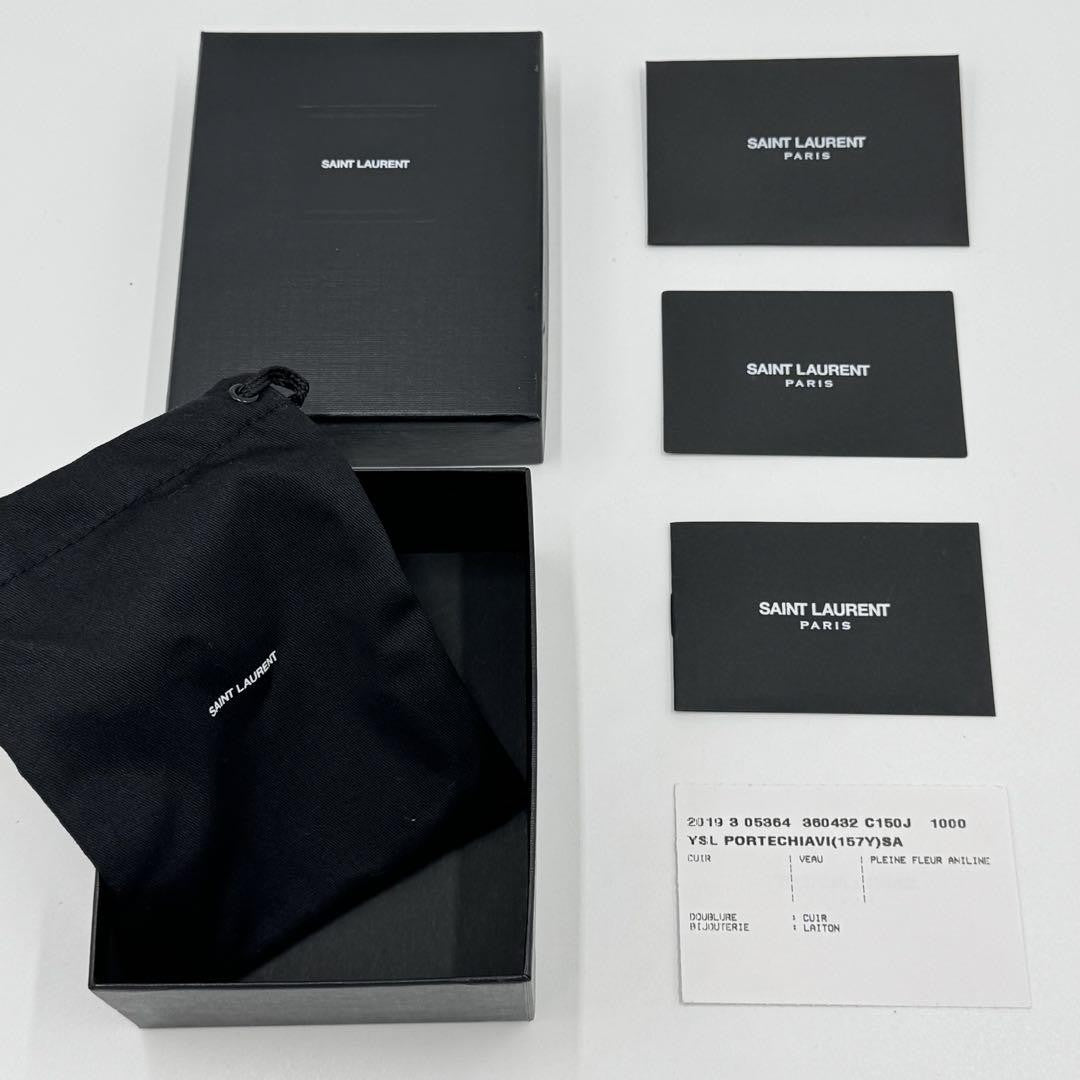 Saint Laurent Coin Case Card Holder Wallet Purse Compact YSL Cassandra Black