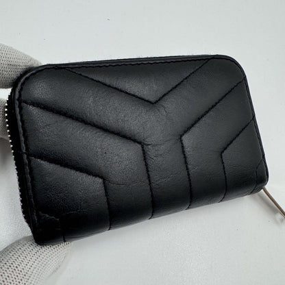 Saint Laurent Coin Case Card Holder Wallet Purse Compact YSL Cassandra Black