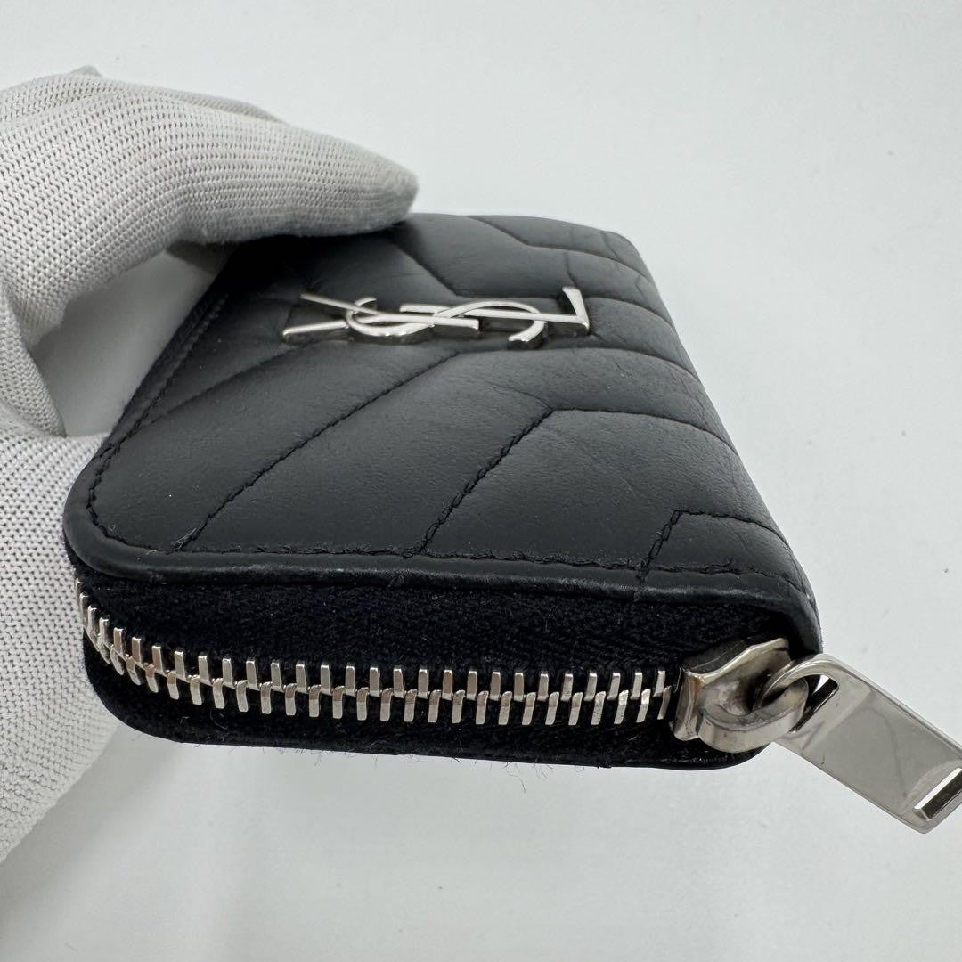 Saint Laurent Coin Case Card Holder Wallet Purse Compact YSL Cassandra Black