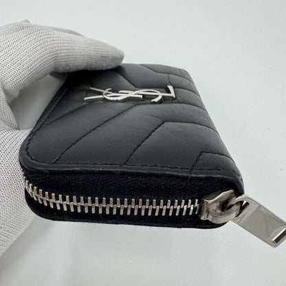 Saint Laurent Coin Case Card Holder Wallet Purse Compact YSL Cassandra Black