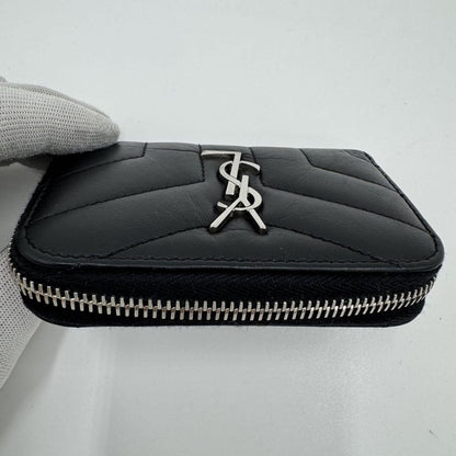Saint Laurent Coin Case Card Holder Wallet Purse Compact YSL Cassandra Black