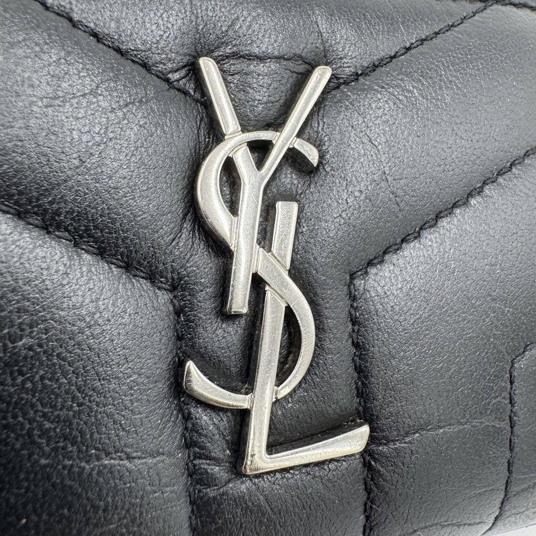Saint Laurent Coin Case Card Holder Wallet Purse Compact YSL Cassandra Black