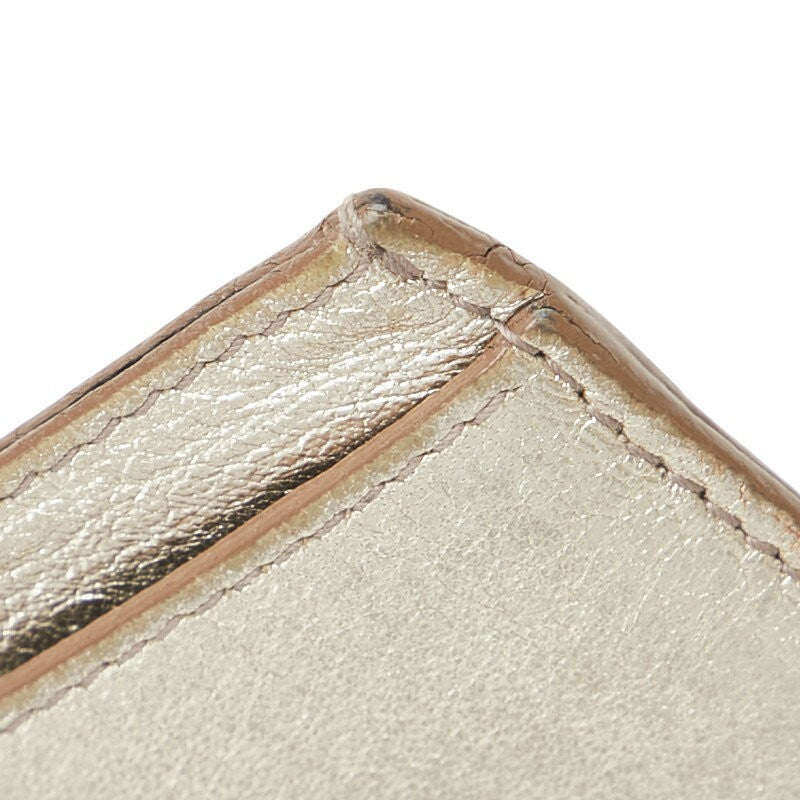 Saint Laurent Card Case Holder Wallet Compact Purse YSL Cassandra Gold Authentic