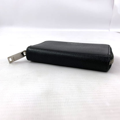 Saint Laurent Paris Coin Case Card Holder Wallet Purse Compact Logo Black Auth