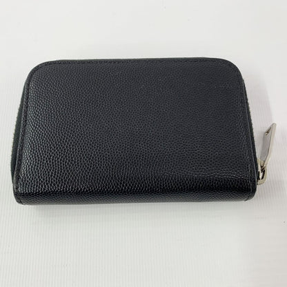 Saint Laurent Paris Coin Case Card Holder Wallet Purse Compact Logo Black Auth