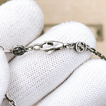 GUCCI Bracelet Bangle Interlocking G Heart Silver Ag925 Women Accessory Auth