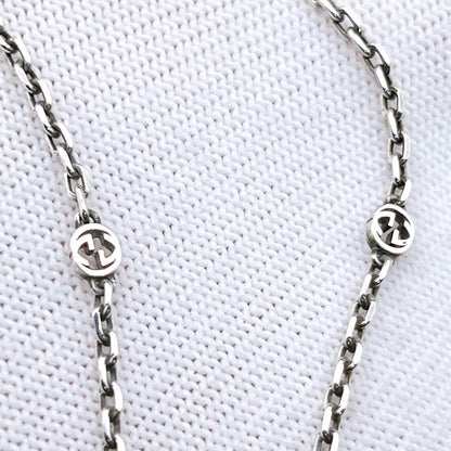 GUCCI Bracelet Bangle Interlocking G Heart Silver Ag925 Women Accessory Auth