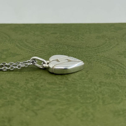 GUCCI Necklace Pendant Knot Heart Silver 925 Women Accessory Authentic