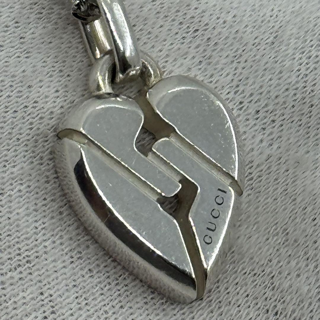 GUCCI Necklace Pendant Knot Heart Silver 925 Women Accessory Authentic