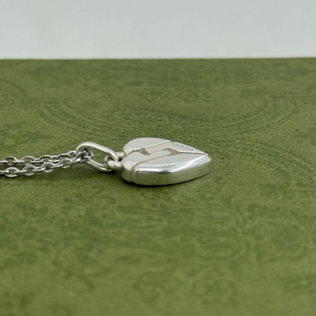 GUCCI Necklace Pendant Knot Heart Silver 925 Women Accessory Authentic