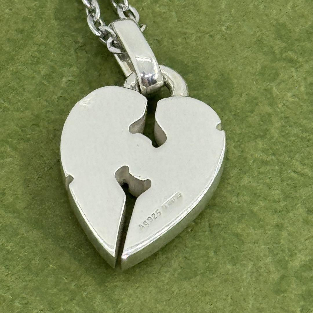 GUCCI Necklace Pendant Knot Heart Silver 925 Women Accessory Authentic