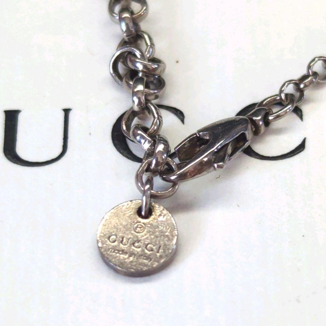 GUCCI Necklace Pendant Arabesque Interlocking Silver 925 Unisex Accessory Auth