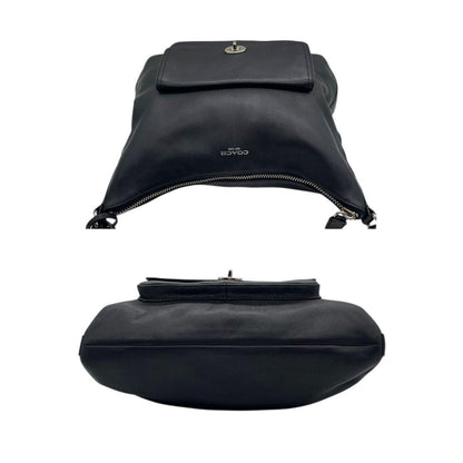 COACH Hand Shoulder Bag Tote Purse 2way Turn Lock Leather Black Authentic