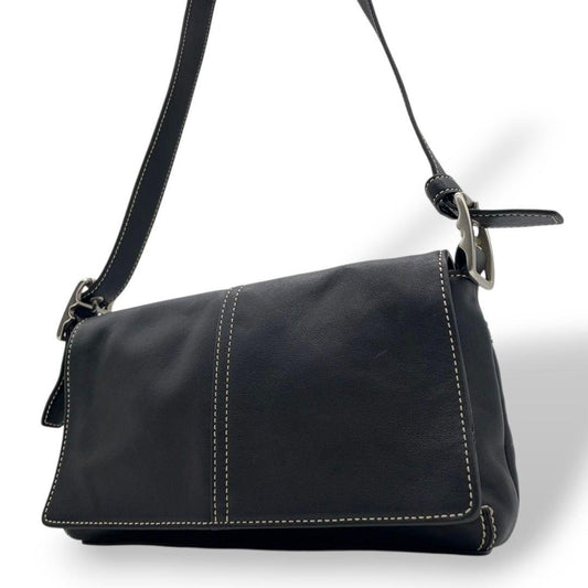 COACH Shoulder Bag Purse 9848 Leather Black Authentic