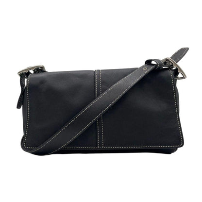 COACH Shoulder Bag Purse 9848 Leather Black Authentic