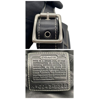 COACH Shoulder Bag Purse 9848 Leather Black Authentic