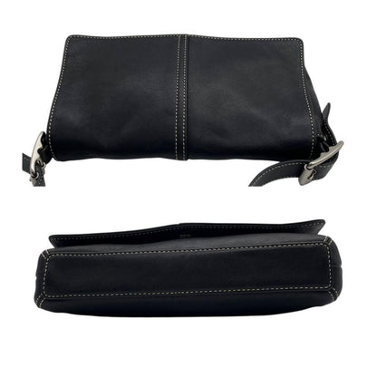 COACH Shoulder Bag Purse 9848 Leather Black Authentic